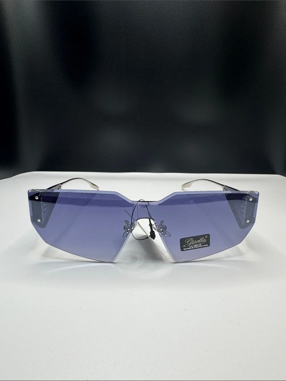 Purple Rimless Shield Sunglasses - Women Accessories